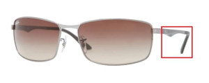 Aste originali Ray-Ban RB3498, colore 004 · Gunmetal
