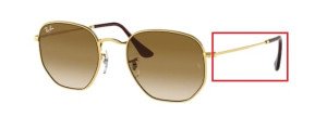 Aste originali Ray-Ban RB3548 Hexagonal, colore 001 · Arista