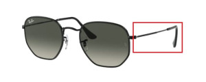 Aste originali Ray-Ban RB3548 Hexagonal, colore 002 · Nero
