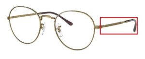 Aste originali Ray-Ban RB3582V vista, colore 3117 · Antique oro