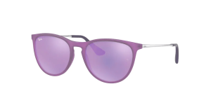 Ray-Ban RJ9060S JUNIOR ERIKA, colore 70084v viola fluo trasparente rubber