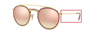 Aste originali Ray-Ban RB3647N, colore 001/7O · Oro