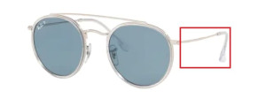 Aste originali Ray-Ban RB3647N, colore 003 · Argento lucido