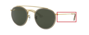 Aste originali Ray-Ban RB3647N, colore 9237 · Legend oro