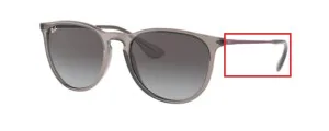 Aste originali Ray-Ban RB4171 Erika, colore 6513 · Trasparente grigio lucido