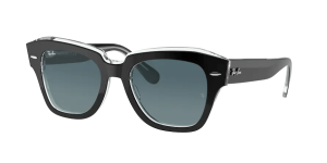 Ray-Ban RB2186 STATE STREET, colore 12943M · Nero su trasparente
