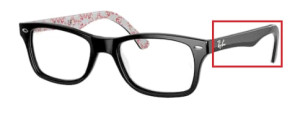 Aste originali Ray-Ban RB5228 vista, colore 5014 · Superiore nero su texture bianco