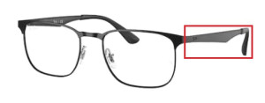 Aste originali Ray-Ban RB6363 vista, colore 2904 · Nero