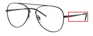 Aste originali Ray-Ban RB6413 vista, colore 2509 · Nero lucido