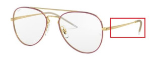 Aste originali Ray-Ban RB6413 vista, colore 2982 · Oro superiore bordeaux