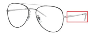 Aste originali Ray-Ban RB6413 vista, colore 2983 · Argento superiore nero