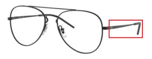 Aste originali Ray-Ban RB6413 vista, colore 3044 · Rubber nero