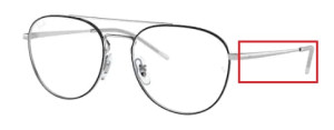 Aste originali Ray-Ban RB6414 vista, colore 2983 · Argento superiore nero