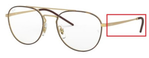 Aste originali Ray-Ban RB6414 vista, colore 3042 · Superiore avana su rubber oro