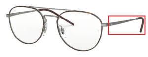 Aste originali Ray-Ban RB6414 vista, colore 3043 · Superiore avana su rubber gunmetal