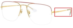 Aste originali Ray-Ban RB6441 vista THE GENERAL GAZE, colore 3050 · Amaranth su arista