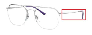 Aste originali Ray-Ban RB6444 vista, colore 3114 · Argento