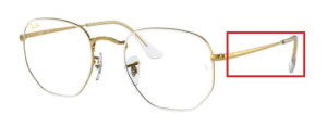 Aste originali Ray-Ban RB6448 vista, colore 3104 · Bianco su legend oro