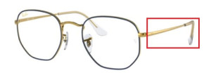 Aste originali Ray-Ban RB6448 vista, colore 3105 · Blu su legend oro