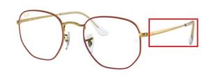 Aste originali Ray-Ban RB6448 vista, colore 3106 · Rosso su legend oro