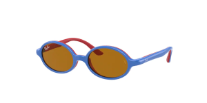 Ray-Ban RJ9145S, colore 7084/3 blu su rubber rosso