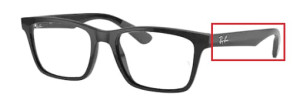Aste originali Ray-Ban RB7025 vista, colore 2000 · Nero lucido