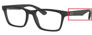 Aste originali Ray-Ban RB7025 vista, colore 2077 · Nero opaco