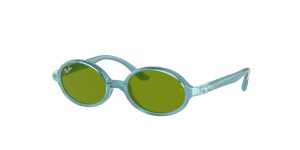 Ray-Ban RJ9145S, colore 7085/2 blu chiaro su rubber blu