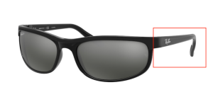 Aste originali Ray-Ban RB2027 Predator 2, colore 601 · Nero