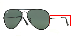 Aste originali Ray-Ban RB3025JM, colore 002 · Nero