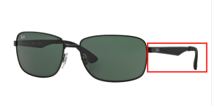 Aste originali Ray-Ban RB3529, colore 006 · Nero opaco