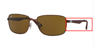 Aste originali Ray-Ban RB3529, colore 012 · Marrone opaco
