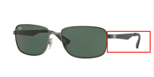 Aste originali Ray-Ban RB3529, colore 029/71 · Opaco gunmetal verde scuro