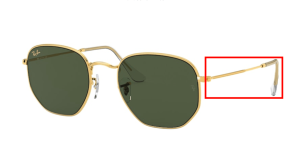 Aste originali Ray-Ban RB3548 Hexagonal, colore 9196 · Legend oro
