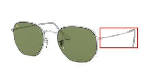 Aste originali Ray-Ban RB3548 Hexagonal, colore 9198 · Argento