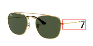 Aste originali Ray-Ban RB3557 Pezzi, colore 001 · Oro