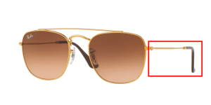 Aste originali Ray-Ban RB3557 Pezzi, colore 9001A5 · Lucido chiaro bronzo
