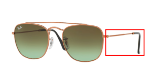Aste originali Ray-Ban RB3557 Pezzi, colore 9002A6 · Lucido medium bronzo