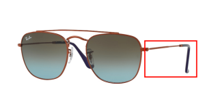 Aste originali Ray-Ban RB3557 Pezzi, colore 9003 · Lucido scuro bronzo