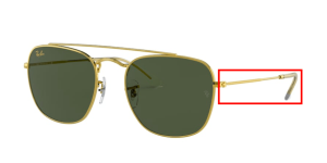 Aste originali Ray-Ban RB3557 Pezzi, colore 9196 · Legend oro