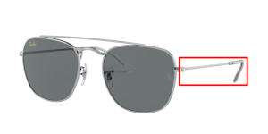 Aste originali Ray-Ban RB3557 Pezzi, colore 9198 · Argento