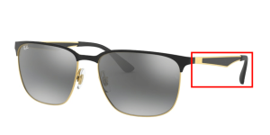 Aste originali Ray-Ban RB3569, colore 187 · Oro nero lucido