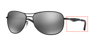 Aste originali Ray-Ban RB3519 Pezzi, colore 006 · Nero opaco