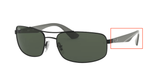 Aste originali Ray-Ban RB3527 Pezzi, colore 006 · Nero opaco