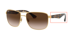 Aste originali Ray-Ban RB3533 Pezzi, colore 001 · Oro