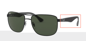 Aste originali Ray-Ban RB3533 Pezzi, colore 002 · Nero