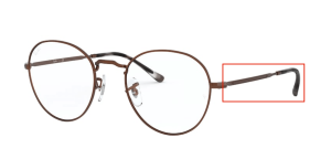 Aste originali Ray-Ban RB3582V vista, colore 3074 · Sand trasparent marrone