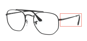 Aste originali Ray-Ban RB3648V vista, colore 2509 · Nero lucido