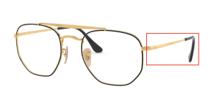 Aste originali Ray-Ban RB3648V vista, colore 2946 · Oro su superiore nero