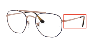 Aste originali Ray-Ban RB3648V vista, colore 2975 · Superiore blu su rame